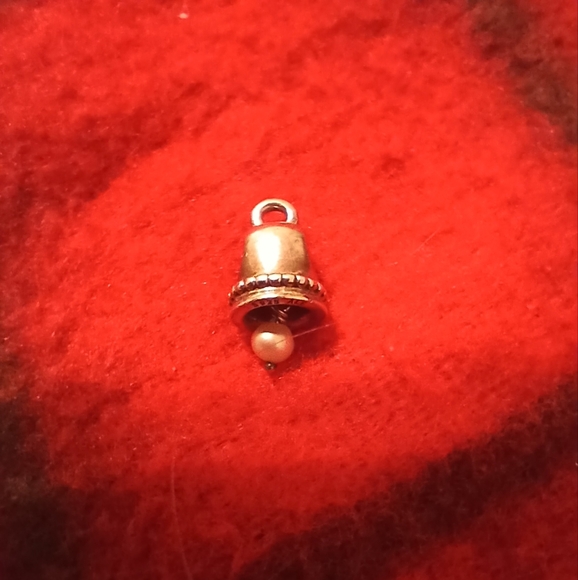 RETIRED Silver Pandora Wedding Bell Charm with pearl Dangle - Picture 1 of 4